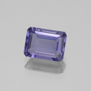 1.35캐럿 천연 바이올렛 블루 아이올라이트, 에메랄드 컷, 8×6 mm, VS