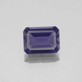 1.06캐럿 천연 바이올렛 블루 아이올라이트, 에메랄드 컷, 8×6 mm, VS-SI