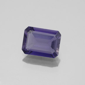 1.06캐럿 천연 바이올렛 블루 아이올라이트, 에메랄드 컷, 8×6 mm, VS-SI
