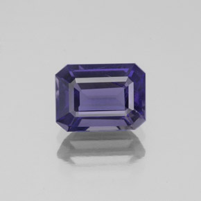 1.36캐럿 천연 바이올렛 블루 아이올라이트, 에메랄드 컷, 8×6 mm, SI