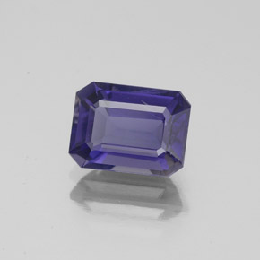 1.36캐럿 천연 바이올렛 블루 아이올라이트, 에메랄드 컷, 8×6 mm, SI