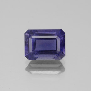 1.46캐럿 천연 바이올렛 블루 아이올라이트, 에메랄드 컷, 8×6.1 mm, SI