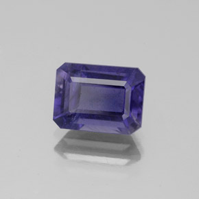 1.46캐럿 천연 바이올렛 블루 아이올라이트, 에메랄드 컷, 8×6.1 mm, SI