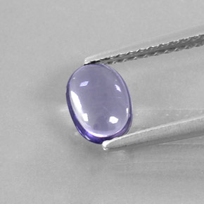 0.55캐럿 천연 바이올렛 블루 아이올라이트, 타원형 컷, 7×5.1 mm, 투명한