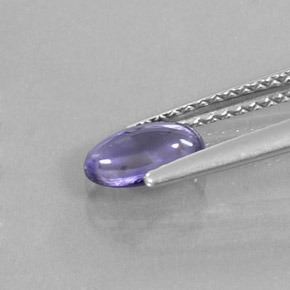 0.55캐럿 천연 바이올렛 블루 아이올라이트, 타원형 컷, 7×5.1 mm, 투명한