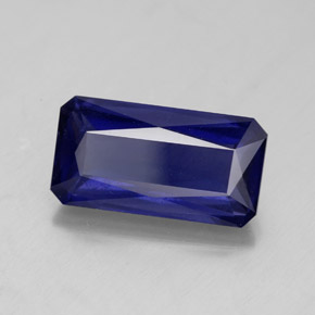 2.94캐럿 천연 바이올렛 블루 아이올라이트, 에메랄드 컷, 12.5×6.5 mm, VS-SI