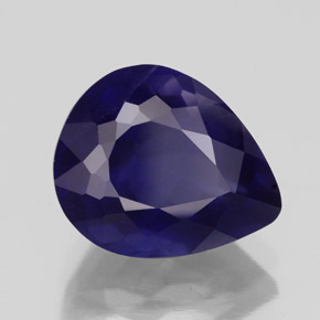3.83캐럿 천연 바이올렛 블루 아이올라이트, 배 모양, 11.6×9.5 mm, VS
