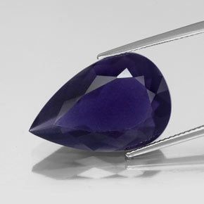 14.65캐럿 천연 바이올렛 블루 아이올라이트, 배 모양, 23.1×15.3 mm, VS