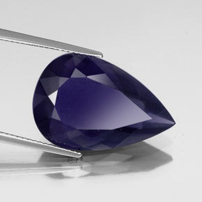 14.65캐럿 천연 바이올렛 블루 아이올라이트, 배 모양, 23.1×15.3 mm, VS