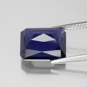 4.50캐럿 천연 바이올렛 블루 아이올라이트, 에메랄드 컷, 11.6×9.8 mm, VS-SI