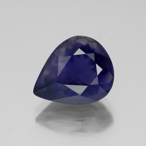 3.77캐럿 천연 로열 블루 아이올라이트, 배 모양, 11.9×9.8 mm, VS-SI