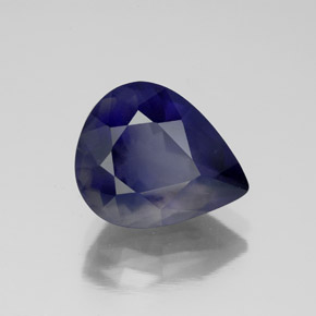 3.77캐럿 천연 로열 블루 아이올라이트, 배 모양, 11.9×9.8 mm, VS-SI
