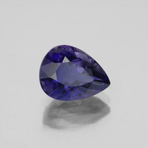 2.32캐럿 천연 바이올렛 블루 아이올라이트, 배 모양, 10.3×7.8 mm, VS-SI