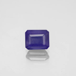 0.80캐럿 천연 바이올렛 블루 아이올라이트, 에메랄드 컷, 6.1×5 mm, VS