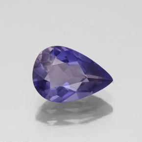 1.35캐럿 천연 바이올렛 블루 아이올라이트, 배 모양, 9.6×6.7 mm, VS-SI
