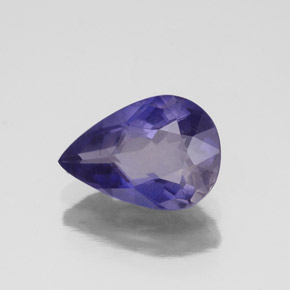 1.35캐럿 천연 바이올렛 블루 아이올라이트, 배 모양, 9.6×6.7 mm, VS-SI