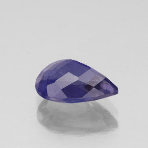 1.35캐럿 천연 바이올렛 블루 아이올라이트, 배 모양, 9.6×6.7 mm, VS-SI