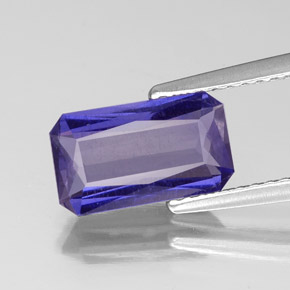 1.49캐럿 천연 바이올렛 블루 아이올라이트, 에메랄드 컷, 10.2×5.9 mm, VS-SI