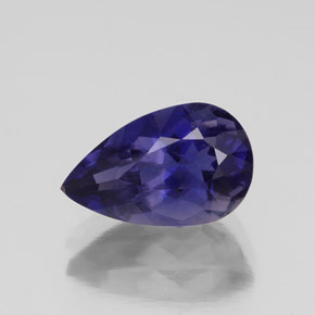 1.57캐럿 천연 바이올렛 블루 아이올라이트, 배 모양, 10×6.2 mm, VS-SI