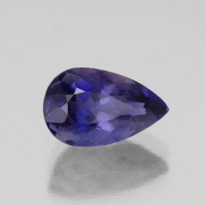 1.57캐럿 천연 바이올렛 블루 아이올라이트, 배 모양, 10×6.2 mm, VS-SI