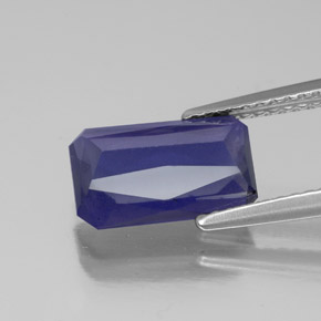 1.94캐럿 천연 바이올렛 블루 아이올라이트, 에메랄드 컷, 10.7×6.6 mm, VS