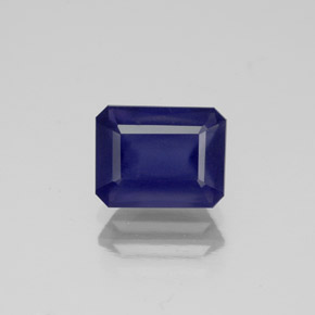 1.43캐럿 천연 바이올렛 블루 아이올라이트, 에메랄드 컷, 7.9×6.1 mm, VS