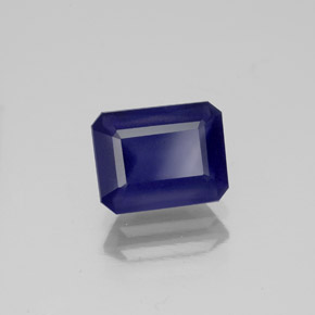 1.43캐럿 천연 바이올렛 블루 아이올라이트, 에메랄드 컷, 7.9×6.1 mm, VS