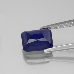 1.43캐럿 천연 바이올렛 블루 아이올라이트, 에메랄드 컷, 7.9×6.1 mm, VS