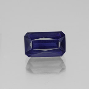 1.51캐럿 천연 바이올렛 블루 아이올라이트, 에메랄드 컷, 8.8×5.3 mm, VS-SI