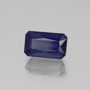 1.51캐럿 천연 바이올렛 블루 아이올라이트, 에메랄드 컷, 8.8×5.3 mm, VS-SI