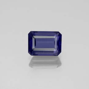 1.02캐럿 천연 바이올렛 블루 아이올라이트, 에메랄드 컷, 7.2×5.2 mm, VS