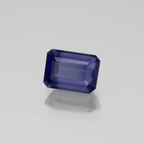 1.02캐럿 천연 바이올렛 블루 아이올라이트, 에메랄드 컷, 7.2×5.2 mm, VS