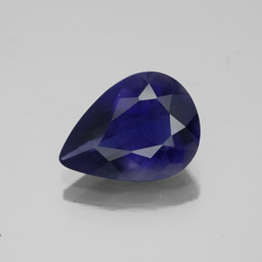 1.85캐럿 천연 바이올렛 블루 아이올라이트, 배 모양, 10.7×7.9 mm, VS