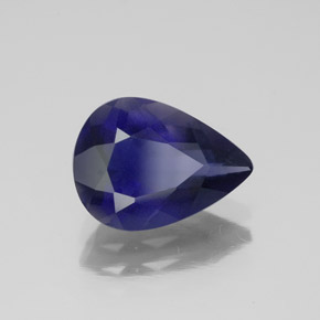 1.85캐럿 천연 바이올렛 블루 아이올라이트, 배 모양, 10.7×7.9 mm, VS