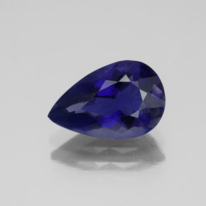1.78캐럿 천연 바이올렛 블루 아이올라이트, 배 모양, 10.9×7.1 mm, VS-SI