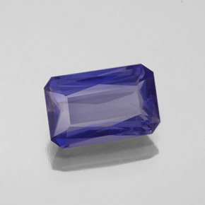 1.92캐럿 천연 바이올렛 블루 아이올라이트, 에메랄드 컷, 10×6.4 mm, VS