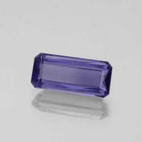 1.26캐럿 천연 바이올렛 블루 아이올라이트, 에메랄드 컷, 10.1×4.6 mm, VS-SI