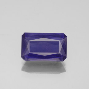 1.48캐럿 천연 바이올렛 블루 아이올라이트, 에메랄드 컷, 9.3×5.8 mm, VS