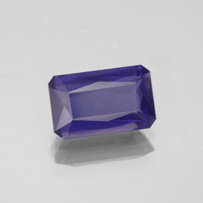 1.48캐럿 천연 바이올렛 블루 아이올라이트, 에메랄드 컷, 9.3×5.8 mm, VS