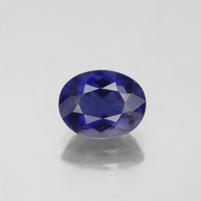 1.37캐럿 천연 바이올렛 블루 아이올라이트, 타원형 컷, 8.3×6.5 mm, VS