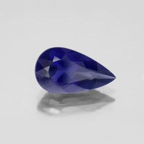 2.27캐럿 천연 바이올렛 블루 아이올라이트, 배 모양, 12.9×7.3 mm, VS