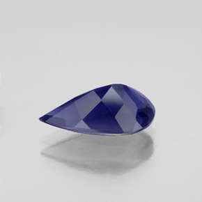 2.27캐럿 천연 바이올렛 블루 아이올라이트, 배 모양, 12.9×7.3 mm, VS
