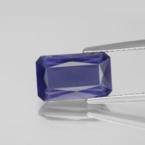 2.62캐럿 천연 바이올렛 블루 아이올라이트, 에메랄드 컷, 11.6×7 mm, VS-SI