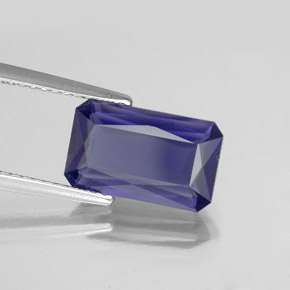 2.62캐럿 천연 바이올렛 블루 아이올라이트, 에메랄드 컷, 11.6×7 mm, VS-SI