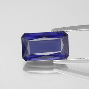 2.80캐럿 천연 바이올렛 블루 아이올라이트, 에메랄드 컷, 11.7×7.1 mm, VS
