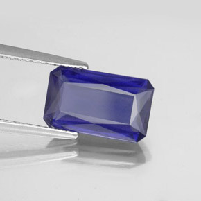 2.80캐럿 천연 바이올렛 블루 아이올라이트, 에메랄드 컷, 11.7×7.1 mm, VS