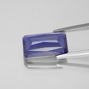 2.10캐럿 천연 바이올렛 블루 아이올라이트, 에메랄드 컷, 11.4×6.5 mm, VS
