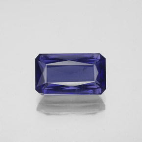 2.65캐럿 천연 바이올렛 블루 아이올라이트, 에메랄드 컷, 11.2×6.6 mm, SI