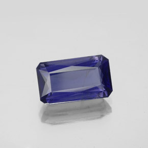 2.65캐럿 천연 바이올렛 블루 아이올라이트, 에메랄드 컷, 11.2×6.6 mm, SI