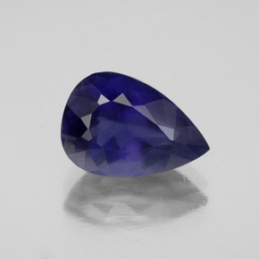 2.98캐럿 천연 바이올렛 블루 아이올라이트, 배 모양, 12.1×8.3 mm, VS